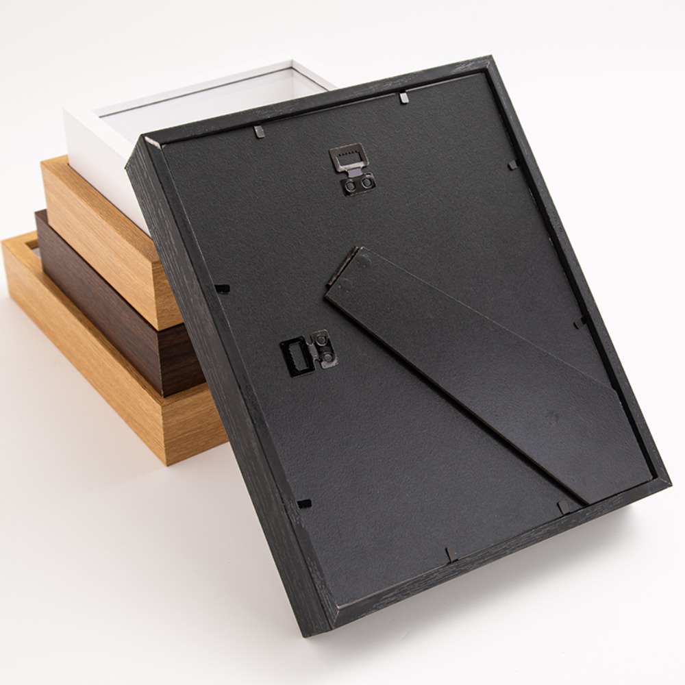 Engraved Wood Frame - Bingkai Shadow Box Multi-ukuran Kayu Alami