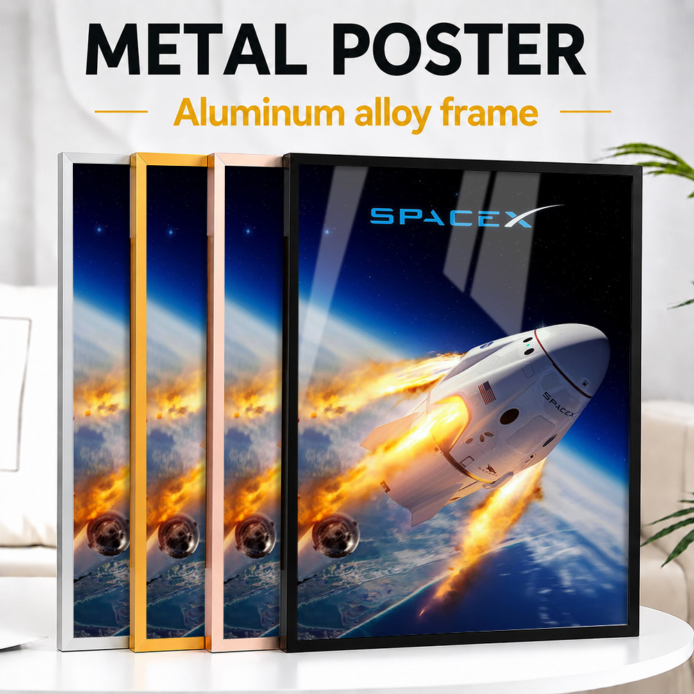 Custom Map Poster - Poster Logam Aluminium Berbingkai Peta Kota