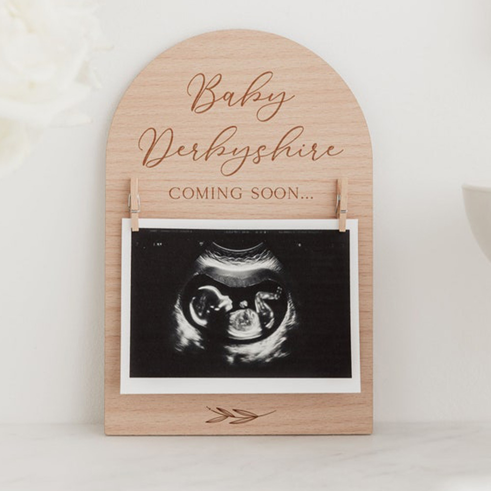 Tanda Pengumuman Kehamilan yan - Engraved Wood Frame ulasan dan harga