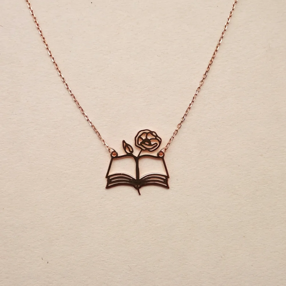 Kalung Buku Terbuka dengan Hia - Birth Flower Necklace ulasan dan harga