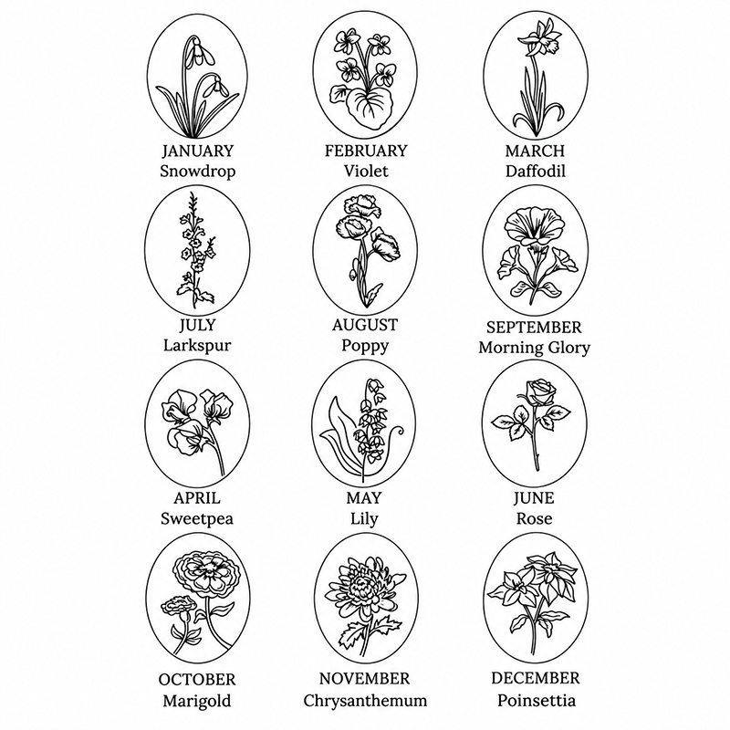 Kalung Liontin Bunga Bulan Kel - Birth Flower Necklace ulasan dan harga