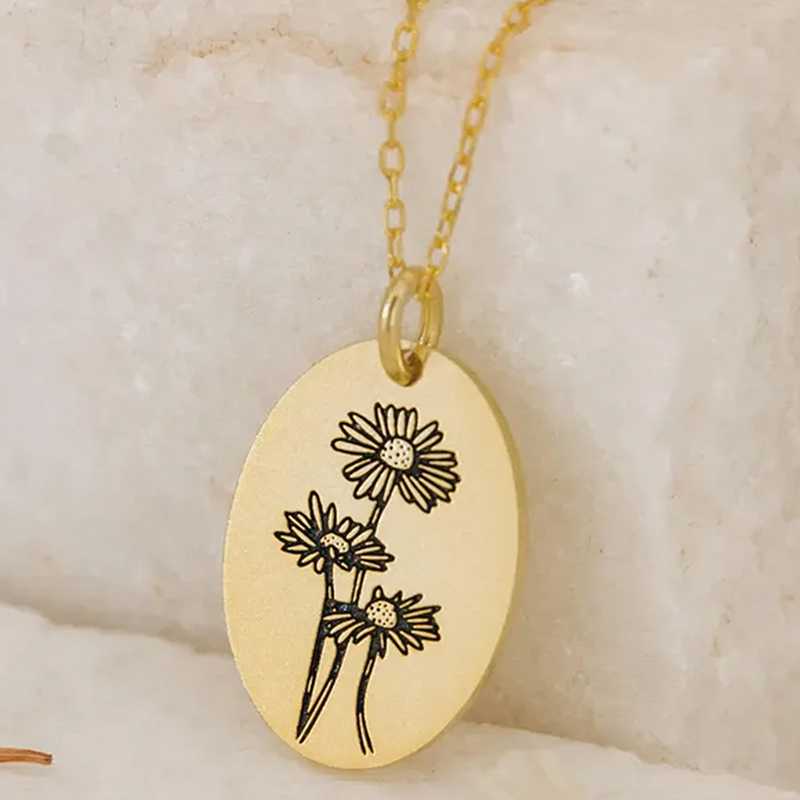 Kalung Liontin Bunga Bulan Kel - Birth Flower Necklace ulasan dan harga