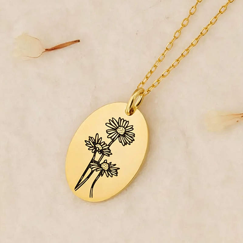 Kalung Liontin Bunga Bulan Kel - Birth Flower Necklace ulasan dan harga