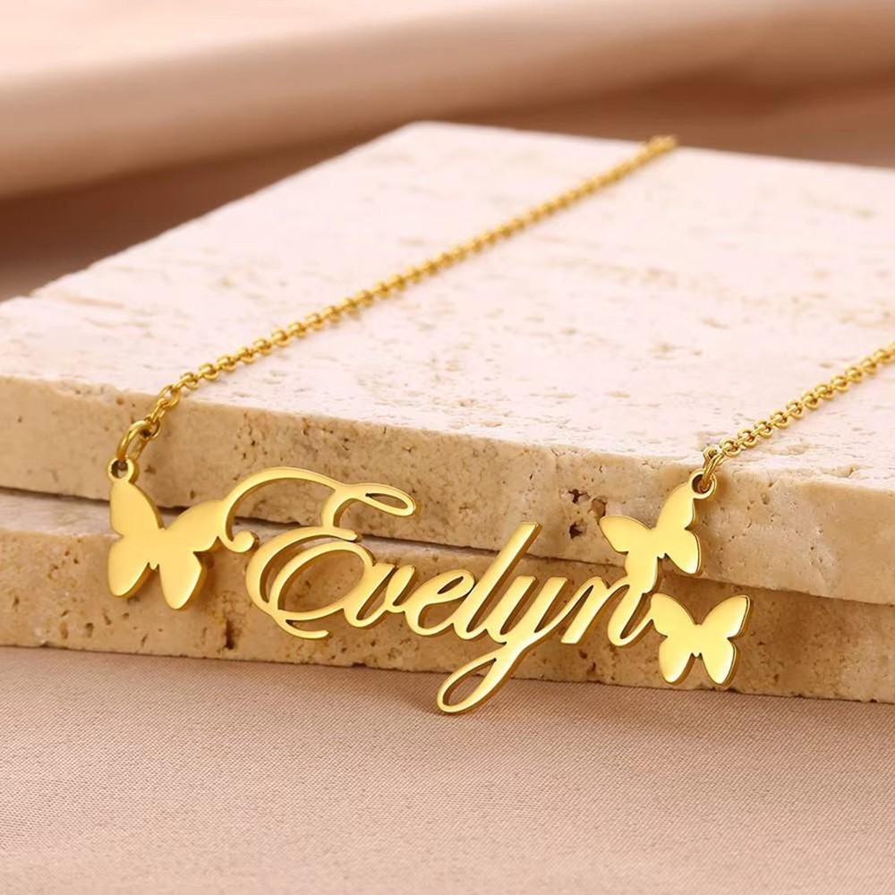 Kalung Nama Kustom Perhiasan P - Birth Flower Necklace ulasan dan harga