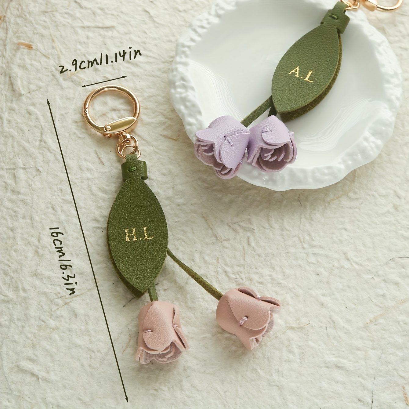 Gantungan Kunci Kulit Tulip de - Monogram Keychain Leather ulasan dan harga
