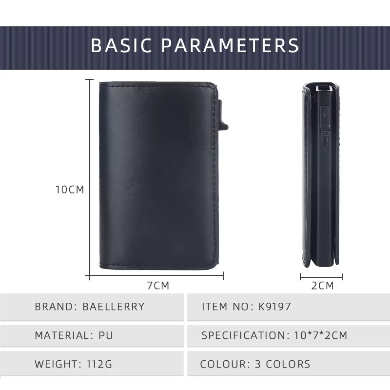 Dompet Kartu Mini RFID Pria, N - Personalized Name Box ulasan dan harga