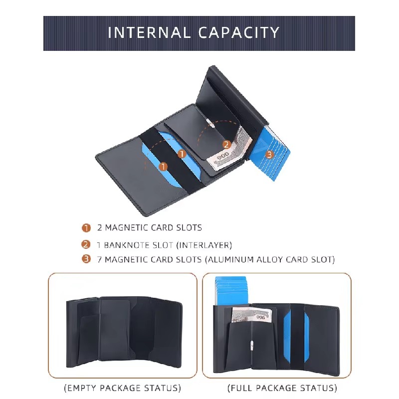 Dompet Kartu Mini RFID Pria, N - Personalized Name Box ulasan dan harga
