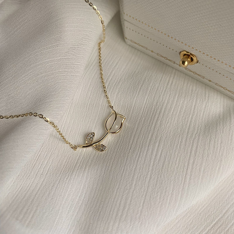 Kalung Kristal Tulip Mawar Baj - Birth Flower Necklace ulasan dan harga