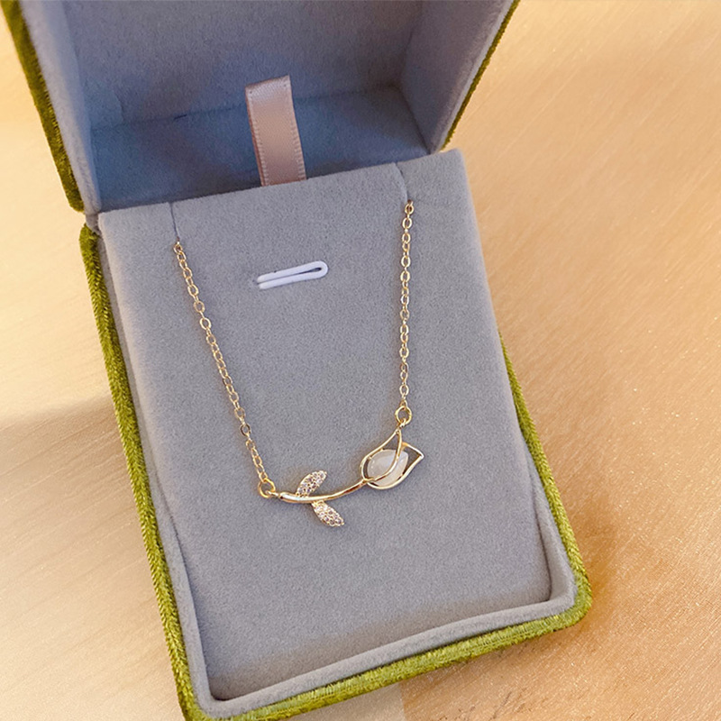 Kalung Kristal Tulip Mawar Baj - Birth Flower Necklace ulasan dan harga