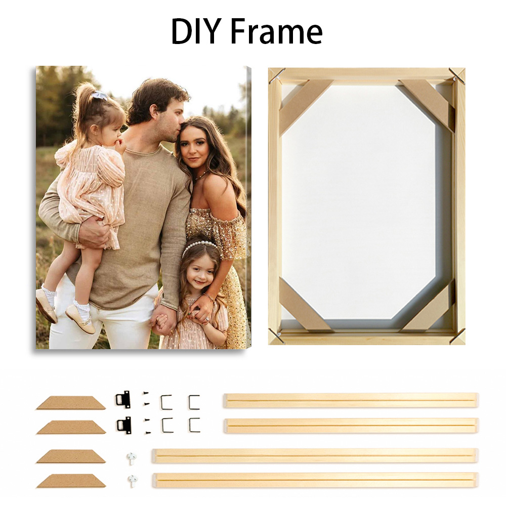 1 Kanvas Foto Kustom, Bingkai  - Engraved Wood Frame ulasan dan harga
